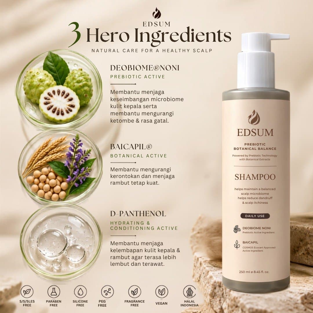EDSUM Prebiotic Botanical Balance Shampoo 250 mL - foto 3