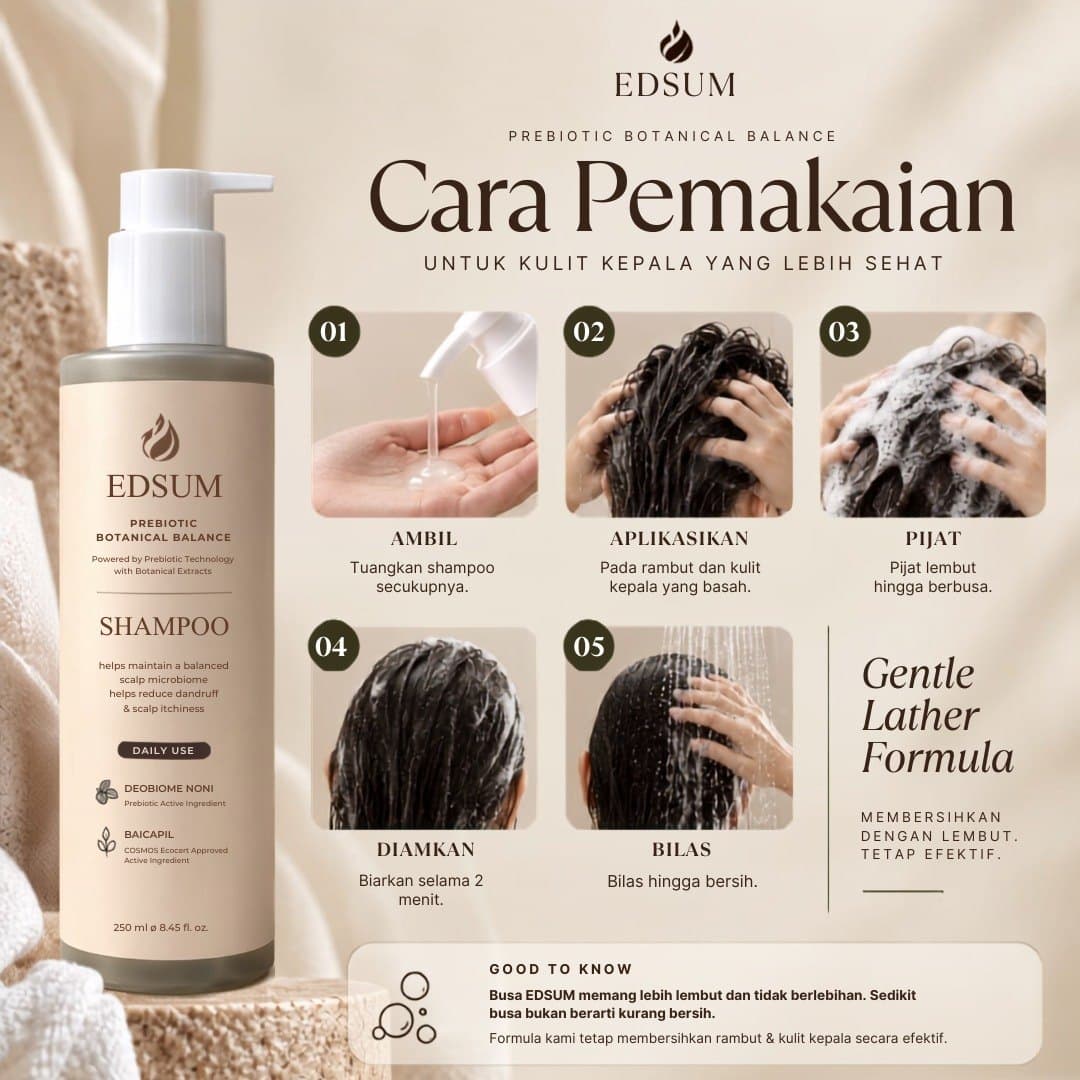 EDSUM Prebiotic Botanical Balance Shampoo 250 mL - foto 6